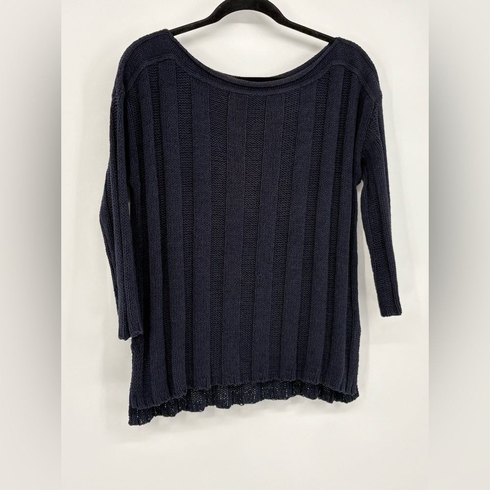 CALYPSO St Barth Sweater Ribbed Knit - Navy Boatneck Women’s Small